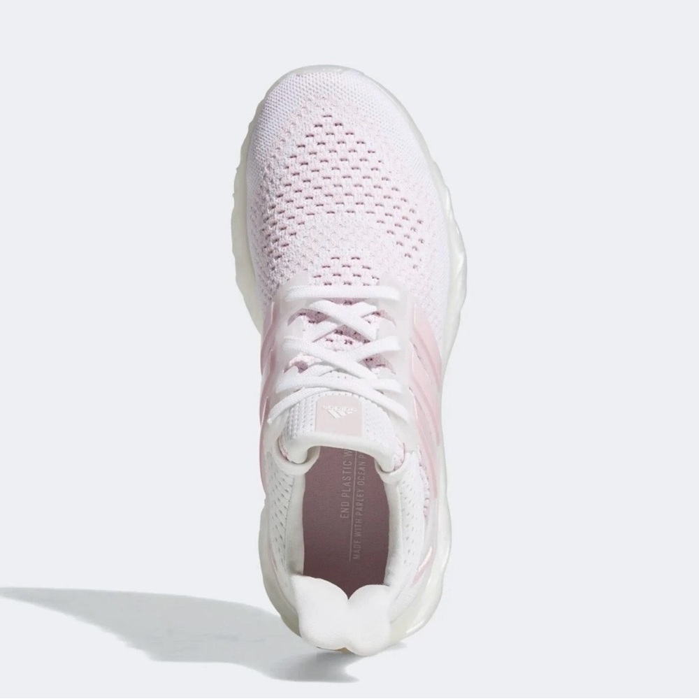 Adidas Women's Soft Pink and White Sneakers